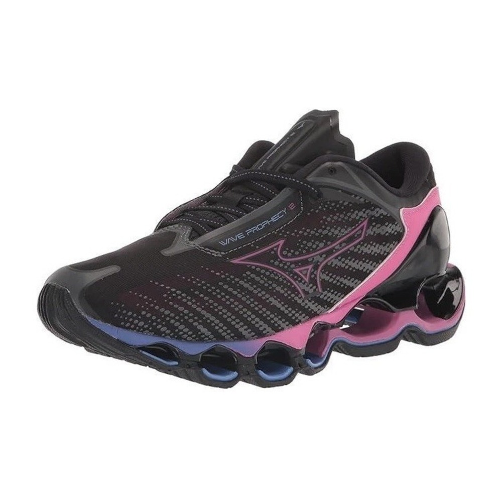Mizuno Women's Wave Prophecy 12 Running Shoes Size 9.5 Black/Pink 411388.9H9H